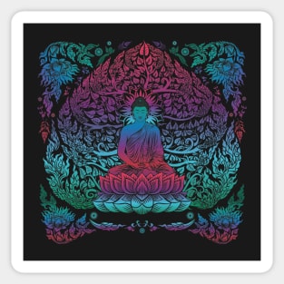 Colorful Buddha on Lotus Sticker